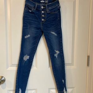 Girls skinny ripped jeans